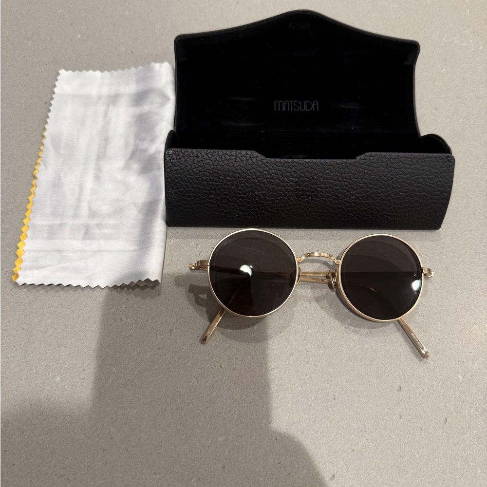 Like-New Matsuda Gold Frame Round Sunglasses